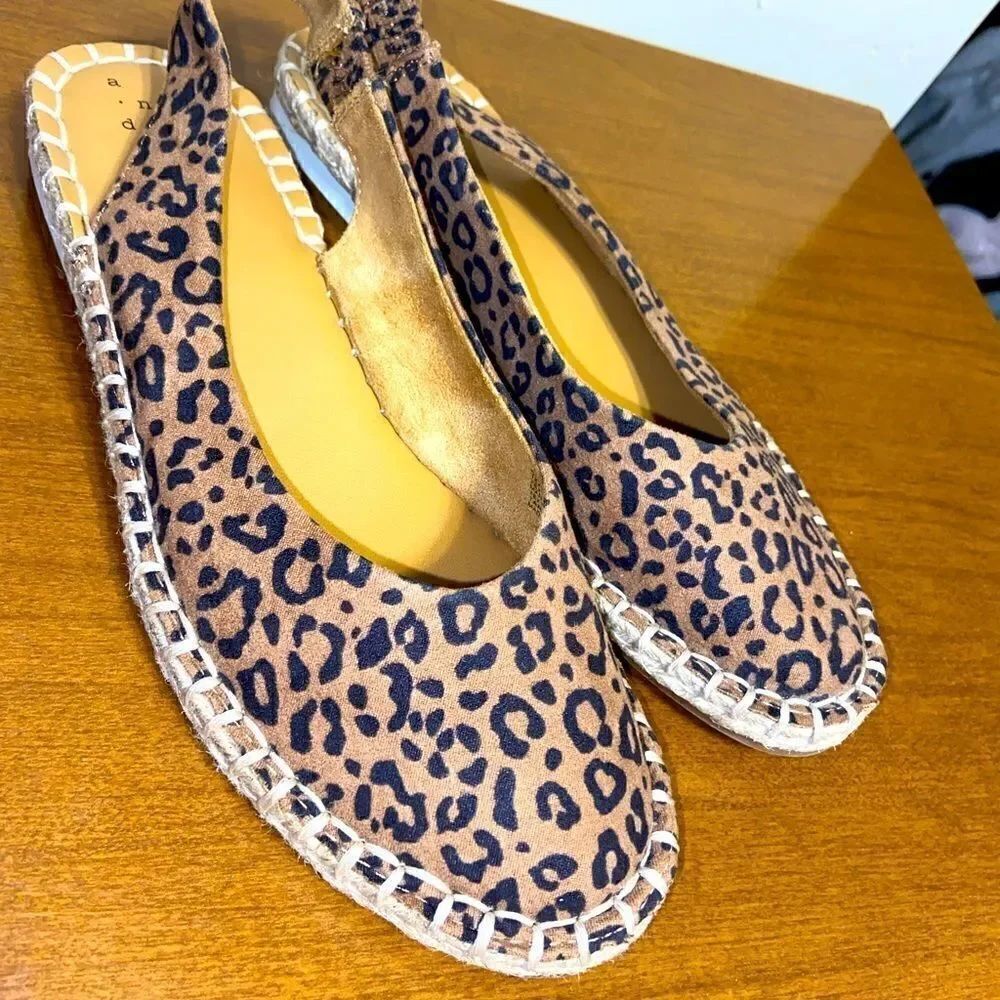 A new day cheetah print slide on with ankle strap